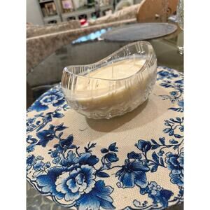 Candle in a Vintage crystal dish,  Vintage Decor